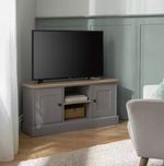 Home Winchester 2 Door Corner TV Unit Grey | Living Room TV Stand Cabinet