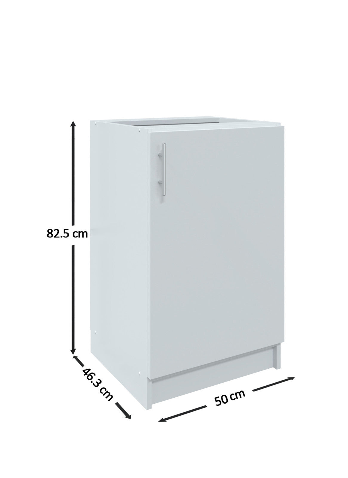 Küchenunterschrank 50cm Weiß Matt – Unterschrank Küche 500mm Küchenschrank Moder