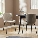 Etta Pair of Fabric Dining Chair - Natural | Modern Mealtime Seating