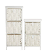 Home 2 & 3 Drawer Woven Bathroom Storage Unit - White | Practical Everyday Use