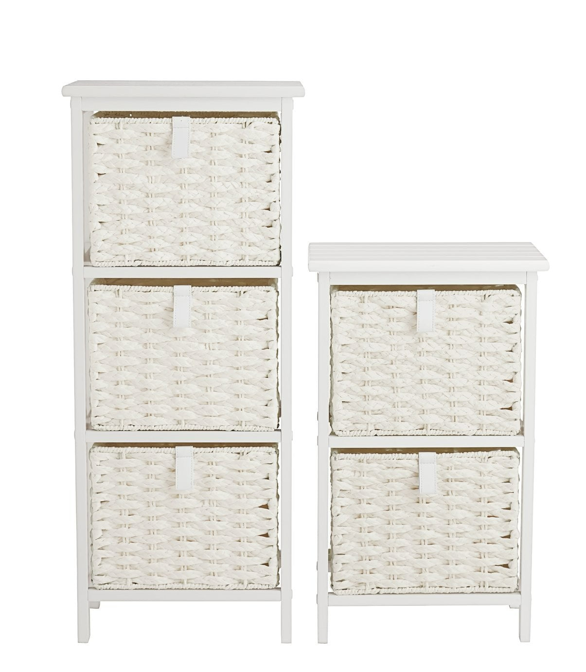 Home 2 & 3 Drawer Woven Bathroom Storage Unit - White | Practical Everyday Use