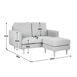 Habitat Remi Fabric 2 Seater Chaise Sofa in a box - Charcoal