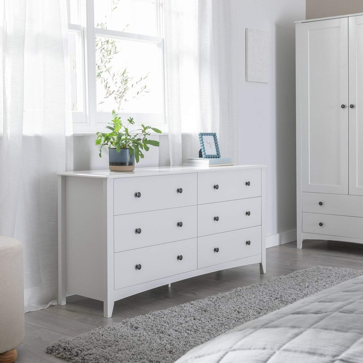 Minato 6 Drawer Chest - White | Modern Everyday Storage