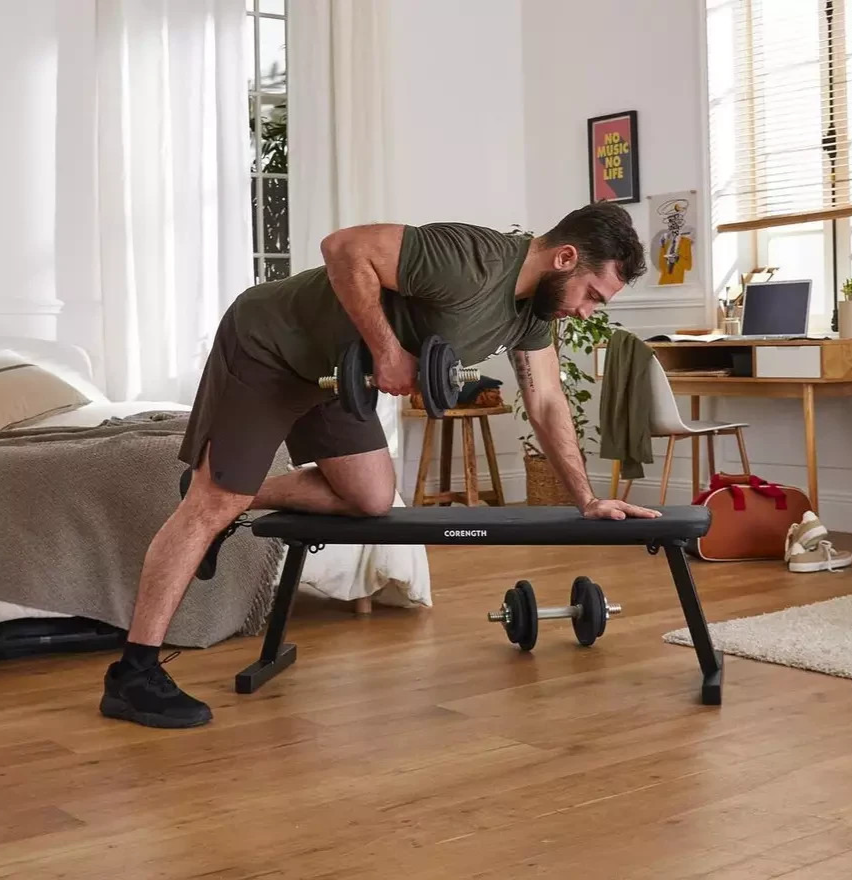 Decathlon 100 Foldable Exercise Bench 200kg Capacity | Home Gym Workout Bench