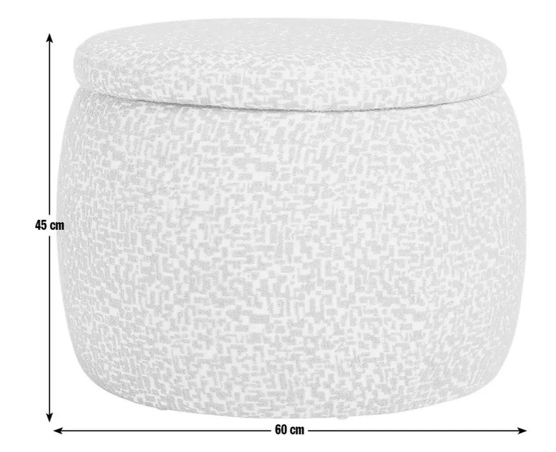 Cove Fabric Storage Ottoman Brown & Cream | Upholstered Storage Bench Furniture