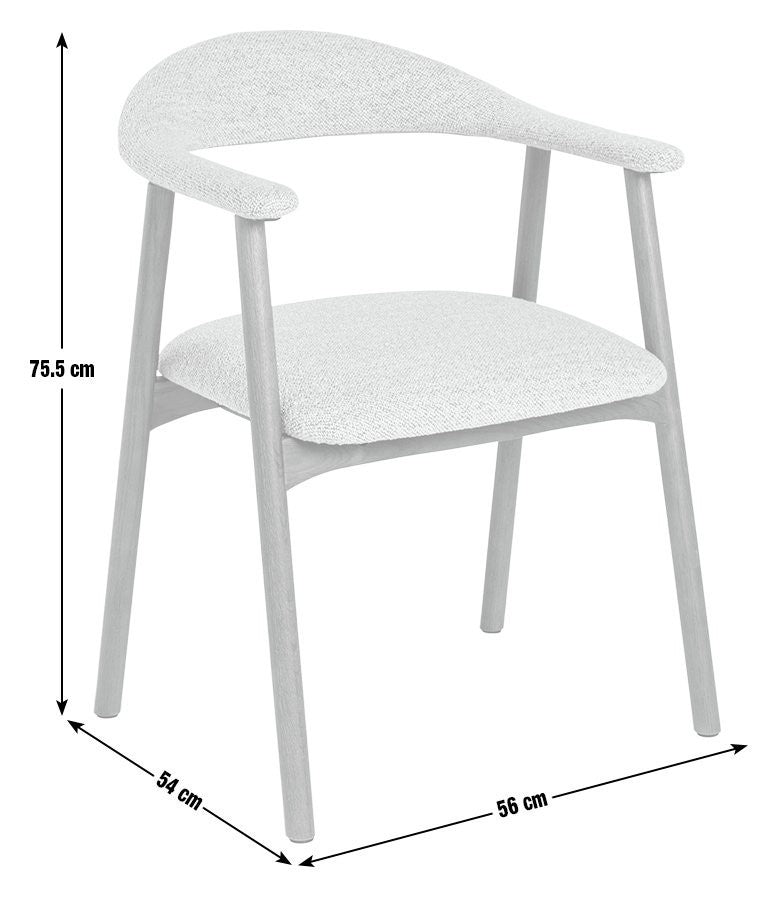 Lex Pair of Fabric Dining Chairs- Walnut | Upholstered Kitchen Furniture