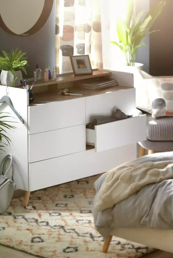 Habitat Skandi 4+1 Drawer Chest - White Two Tone