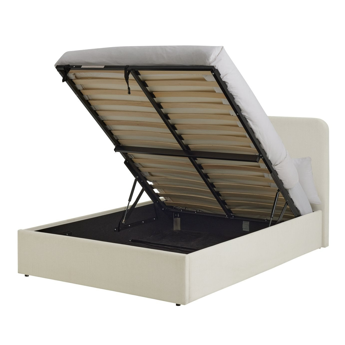 Chadwell Kingsize End Lift Ottoman Bed - Natural | Upholstered king bed