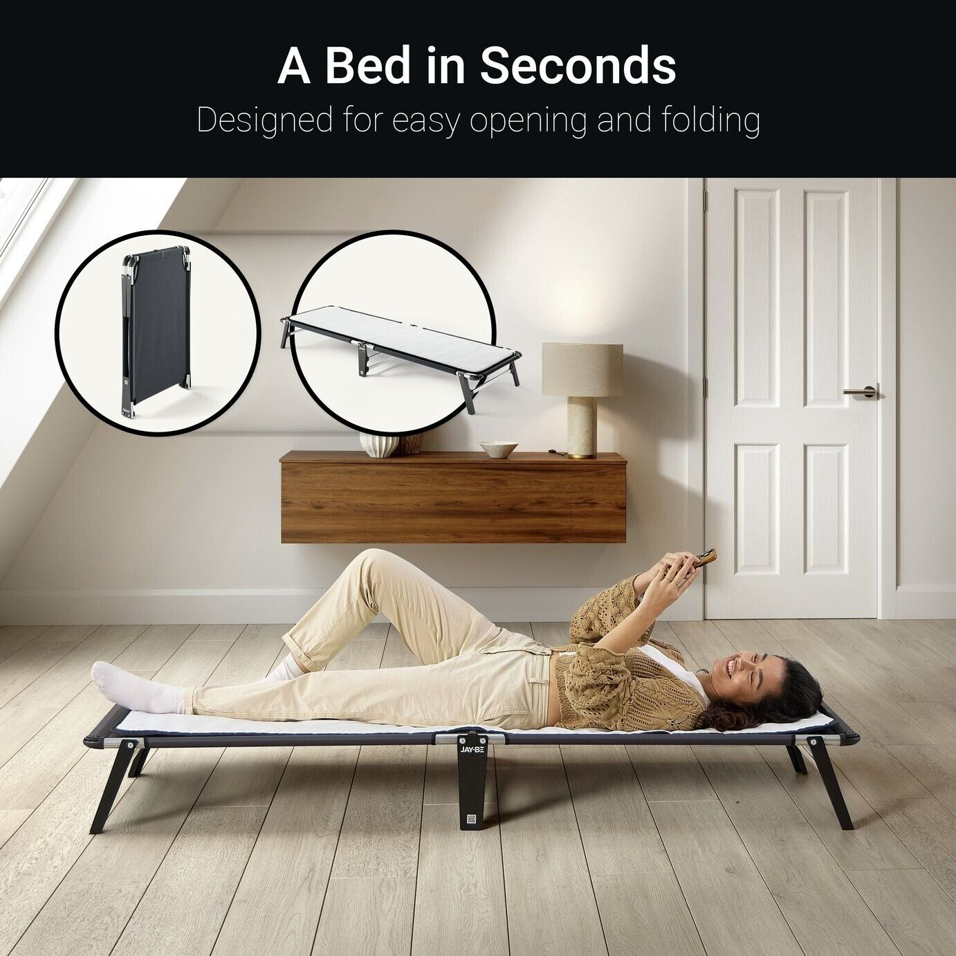 Jay-Be Lite Folding Bed with Mattress - Single