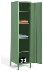 Stevie Tall 1 Door 4 Shelf Locker - Green | Vertical Space Solution
