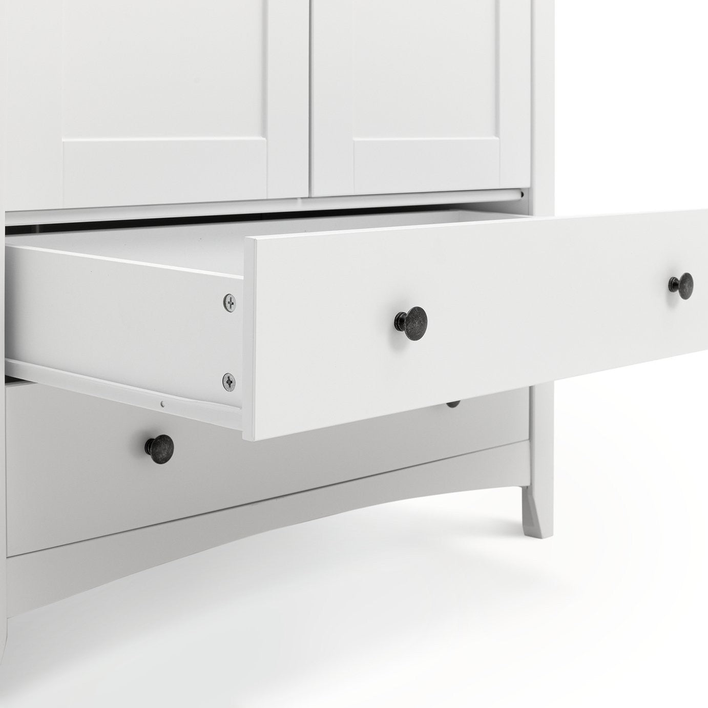 Minato 2 Door 2 Drawer Wardrobe - White | compact white wardrobe