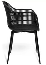 Serpa Set of 2 Plastic Garden Chairs - Black