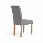 Home Pair of Tweed Fabric Dining Chairs - Grey | Textured Upholstered Comfort