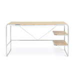 Albers Chrome Office Desk Natural | Modern Home Office Workstation Desk