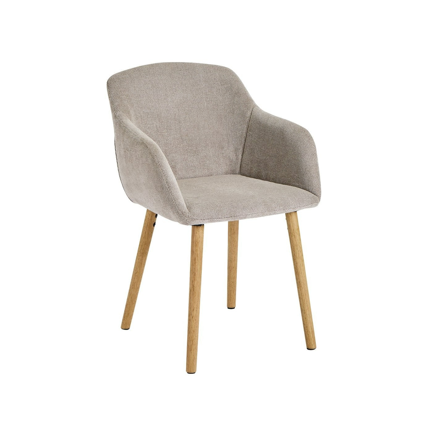 Home Alarik Pair of Fabric Dining Chairs - Natural | Kitchen Table Chair Set