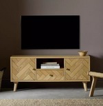 Afram 2 Door 1 Drawer TV Unit - Oak | Modern oak TV stand with storage