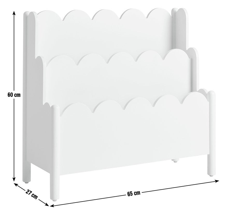 Kids Scalloped Bookcase - White