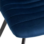 Home Keaton Pair of Velvet Dining Chairs Dark Blue | Modern Dining Chair Set