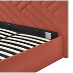 Home Luca Kingsize End Lift Ottoman Bed Burnt Orange | Storage Bed Frame Bedroom