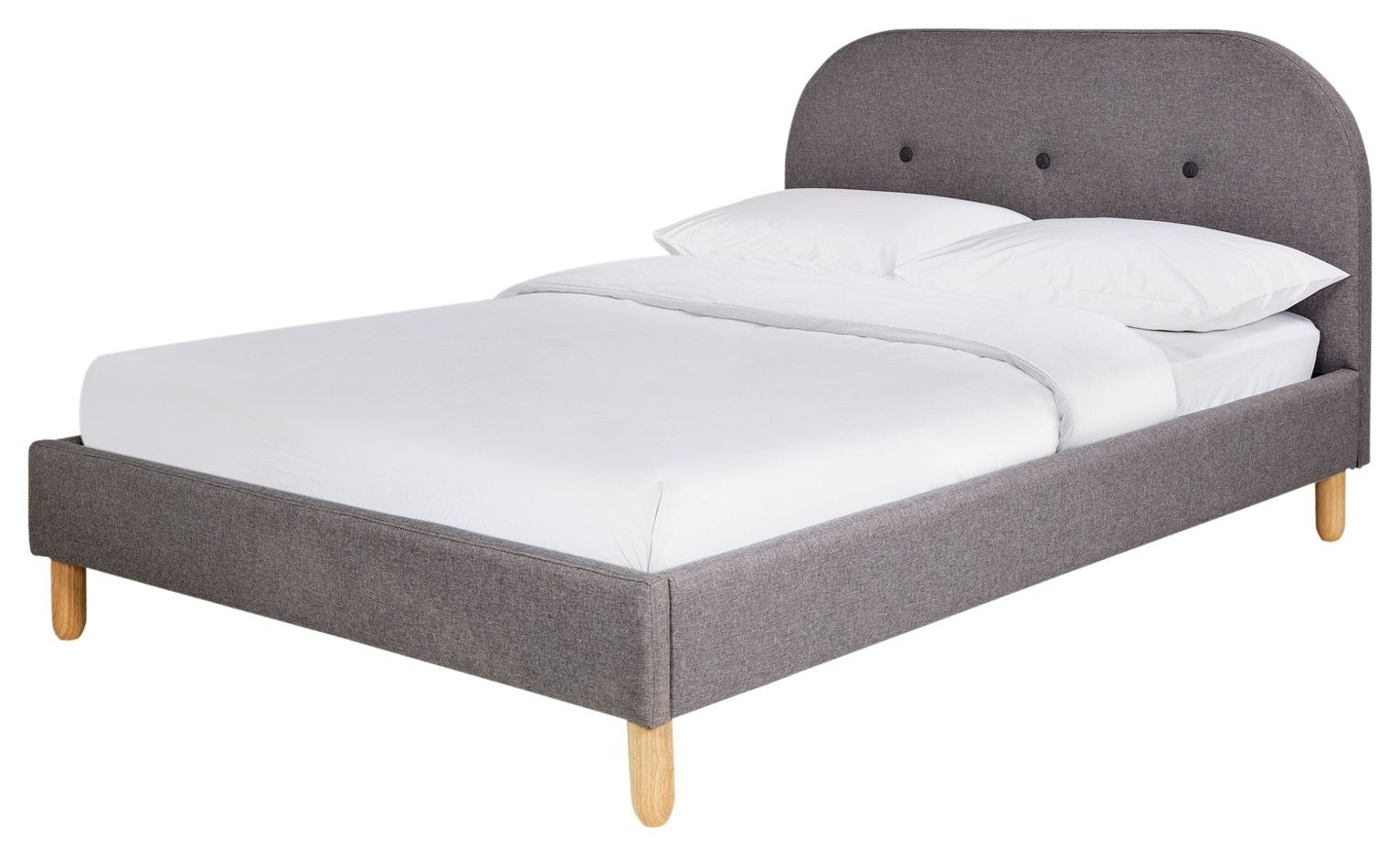 Elin Small Double Fabric Bed Frame - Light Grey | Calm Neutral Aesthetic