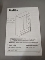 Kids Malibu 2 Door 4 Drawer Wardrobe - Pink (B GRADE 1076)