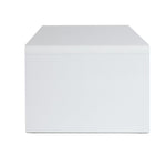 Home Sleigh 1 Shelf Coffee Table - White Gloss | Organized Magazine Area