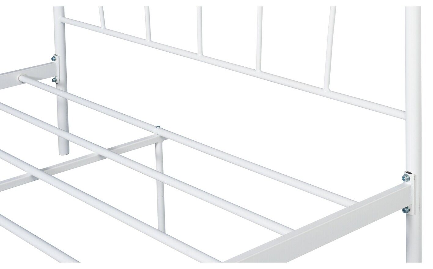 Home Fleur Kingsize Metal Bed Frame White | Modern Furniture Bed with Mattress