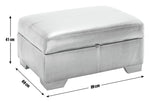 Eton Leather Storage Ottoman Footstool - Tan