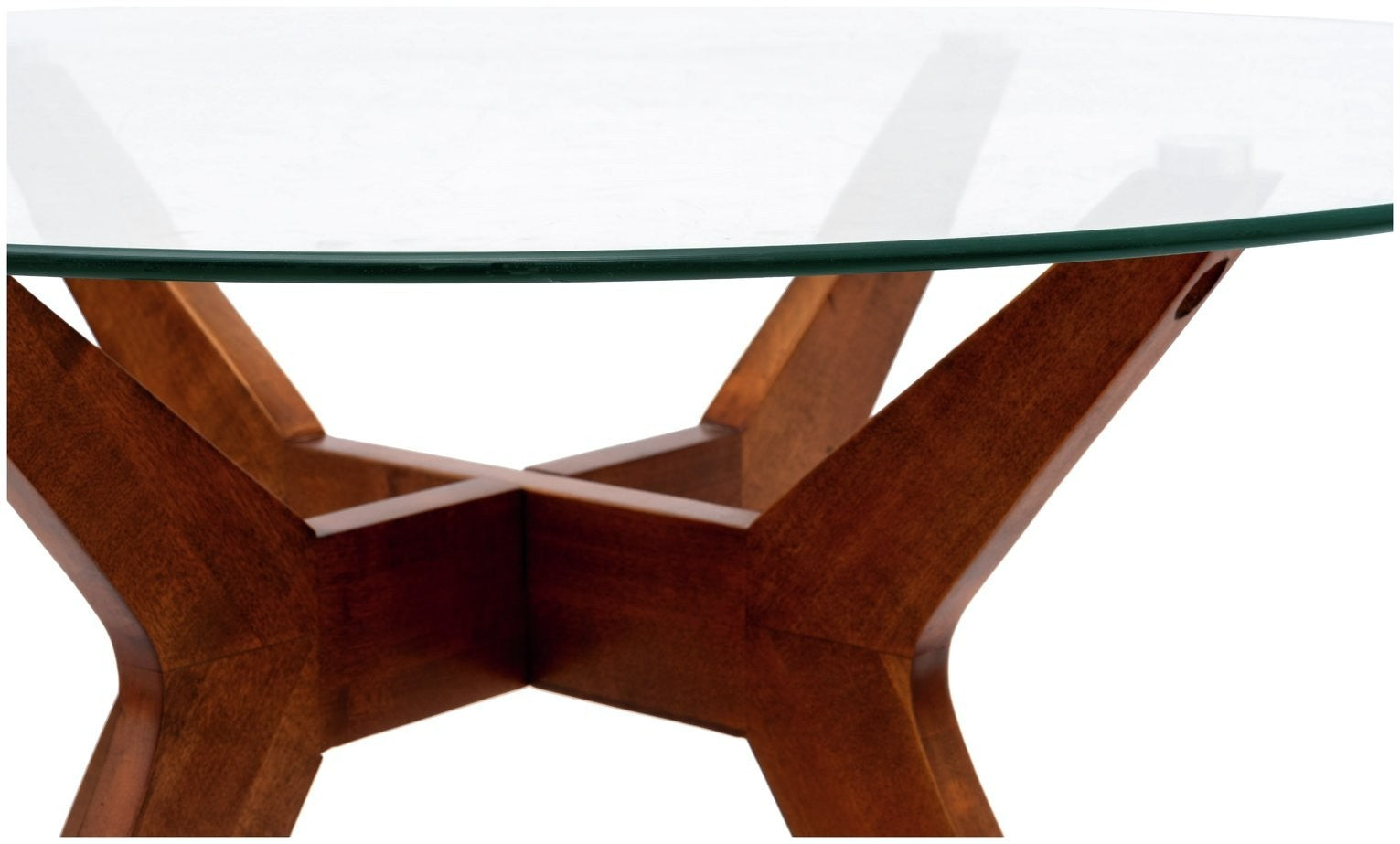 Zela Glass 4 Seater Dining Table - Walnut | Chic Mealtime Setup