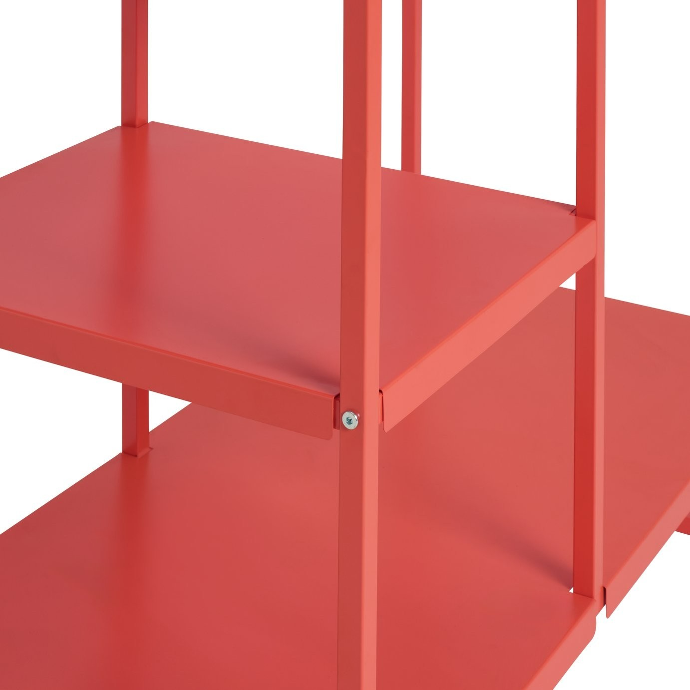 Lorelei Rail With Shelves - Red | Double clothes rail and shelving unit