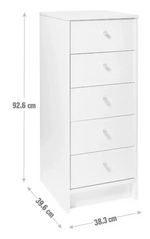 Home Malibu 5 Drawer Tallboy Oak Effect | Bedroom Storage Chest Cabinet
