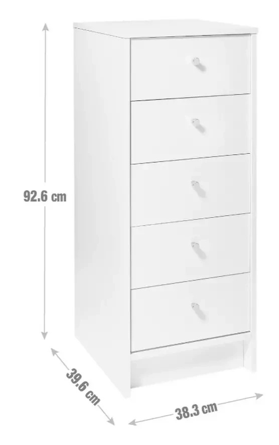 Home Malibu 5 Drawer Tallboy Oak Effect | Bedroom Storage Chest Cabinet