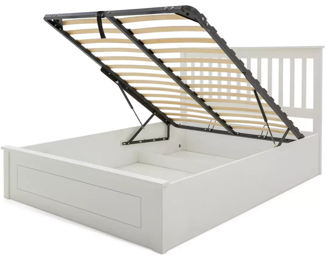 Aspley Small Double Wooden Ottoman - White (B Grade)