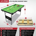 Hy-Pro 4ft 6in Folding Snooker and Pool Table | Compact Game Table ( B Grade )