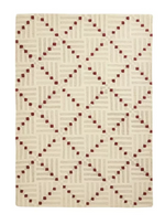 Crosshatch Square Beige Wool Rug | 160x230cm | Modern Living Room Floor Carpet A