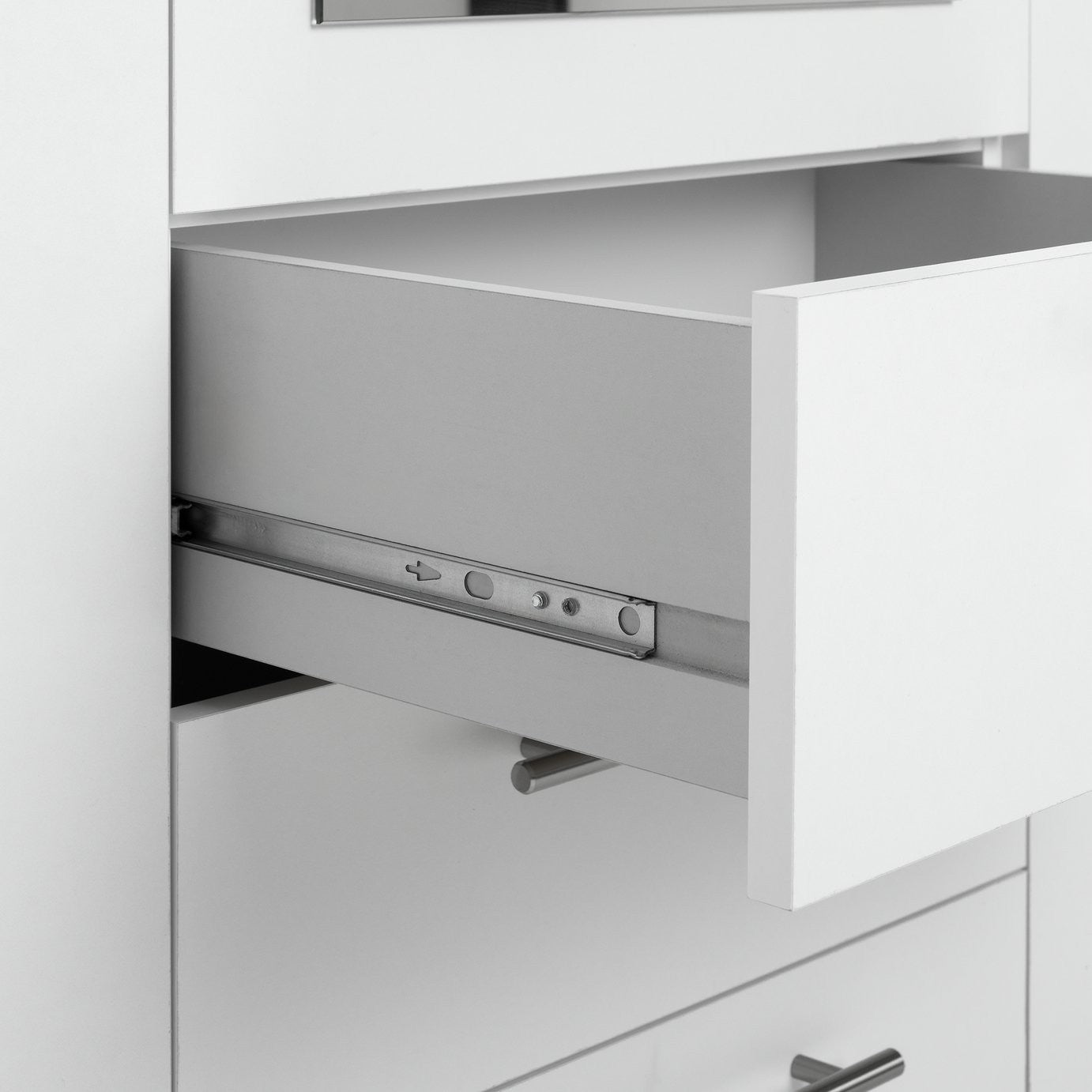 Brisbane 4 Door 3 Drawer Mirror Wardrobe - White |Spacious Clothing Organization