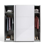 Holsted 200cm Sliding Wardrobe White Gloss | Bedroom Storage Furniture Unit