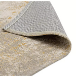 Distressed Abstract Gold Rug 120x170cm | Modern Living Room Floor Rug Carpet