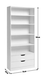 Compton 2 Drawer Bookcase - White (B Grade)