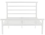 Home Avalon Double Metal Bed Frame - White | Sturdy Durable Frame with Mattress