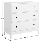 Serena 3 Drawer Chest of Drawers Ivory | Children's Bedroom Storage Furniture
