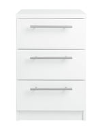 Brisbane 3 Drawer Bedside - White