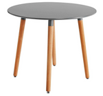 Habitat Quattro Modern Round Dining Table and 4 Chairs Grey Faux Leather Kitchen