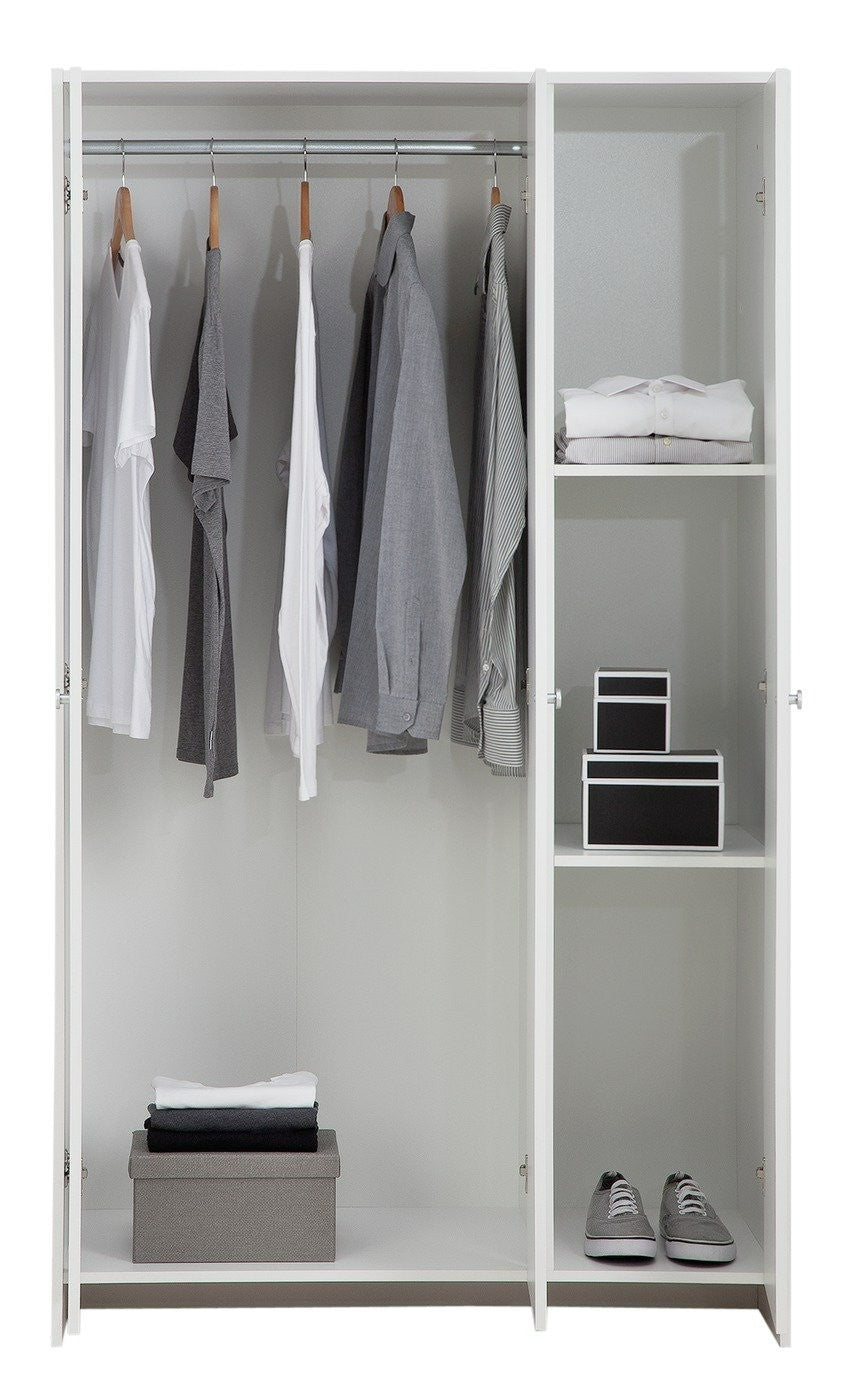 Home Seville 3 Door Wardrobe - White | White bedroom wardrobe