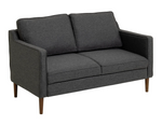 Home Knox Fabric 2 Seater Sofa Charcoal | Compact Living Room Couch Armchair