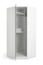 Munich Corner 1 Door Mirror Wardrobe - White | Stylish Room Arrangement