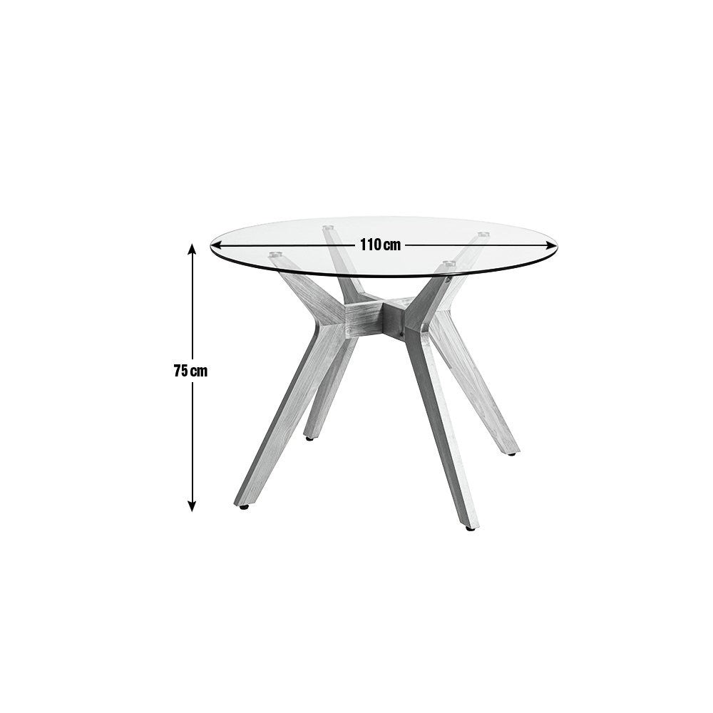 Zela Glass 4 Seater Dining Table - Natural | Chic Mealtime Setup