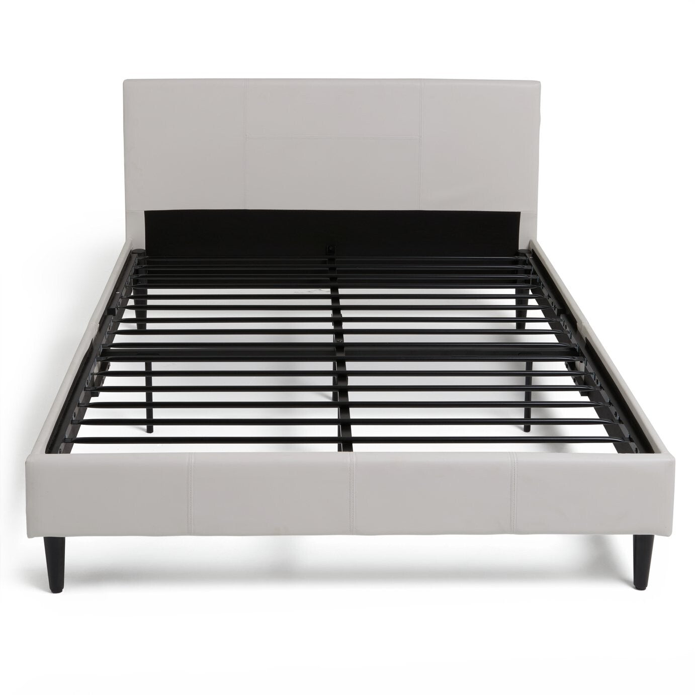 Home Skylar Double Bed Frame White | Sturdy Bedroom Furniture Base with Mattress