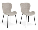 Etta Pair of Fabric Dining Chair - Natural | Modern Mealtime Seating