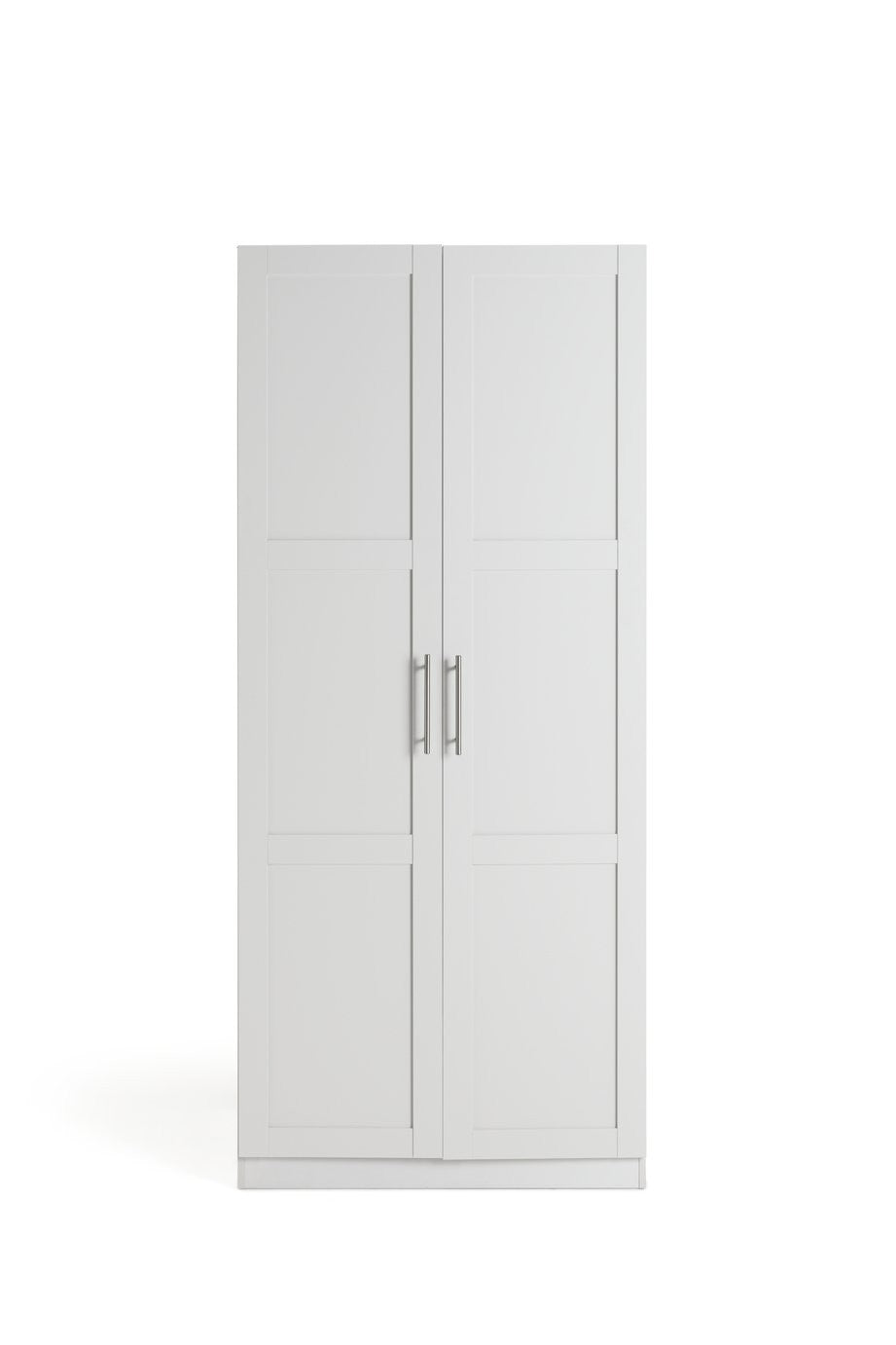 Munich Panelled 2 Door Wardrobe - White | Modern white wardrobe